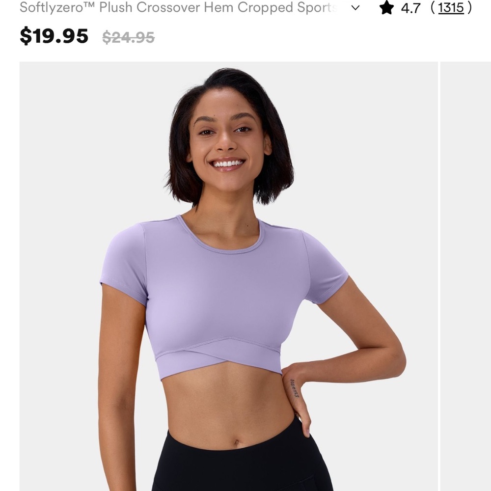 HALARA Softlyzero™ Plush Crossover Hem Cropped Sport Top